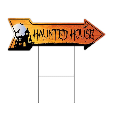 Haunted House Arrow Yard Sign Funny Home Decor 36in Wide